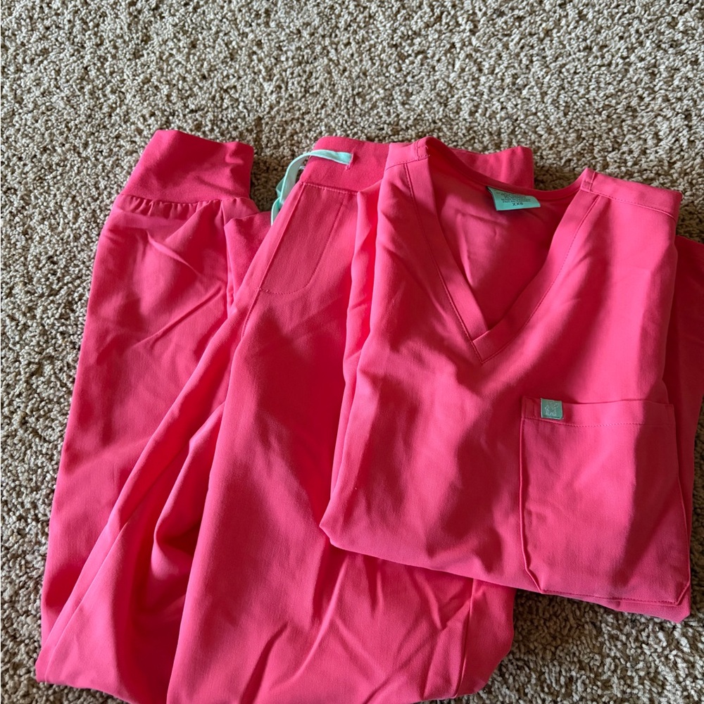 Bright Pink Scrub Set